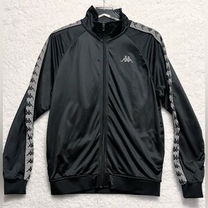Men’s Large Vintage Kappa Full Zip Black and Grey Track Jacket